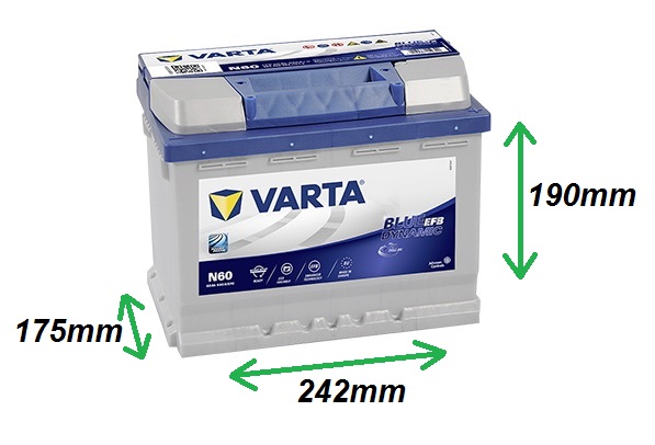 Varta BLUE EFB 12V/60Ah 640A (560500064) Štart-Stop N60