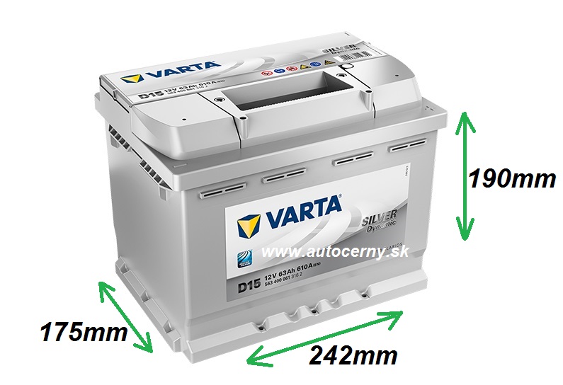 Varta Silver 12V/63Ah - 610A (563400061) D15