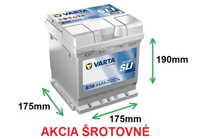 AKCIA Varta SLI 12V/44Ah - 420A B36 - ŠROTOVNÉ (kocka)