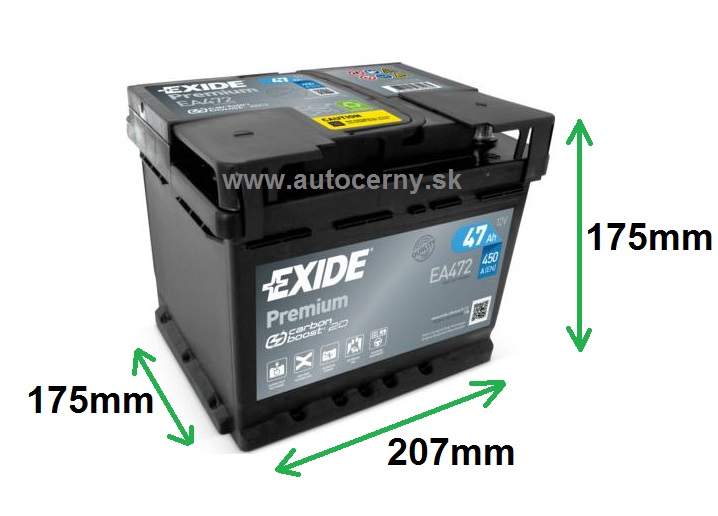 Exide Premium 12V/47Ah 450A EA472