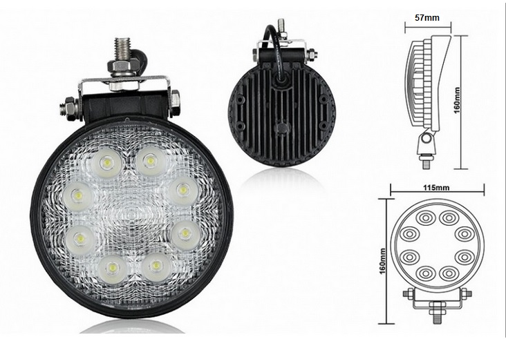 Pracovné svetlo LED 24W 12-24V okrúhle (max7977) 1ks