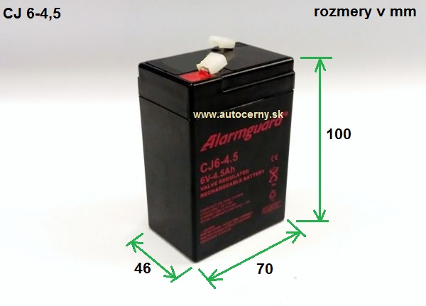 Záložná batéria CJ 6-4.5 (6V/4,5Ah) VRLA gelová