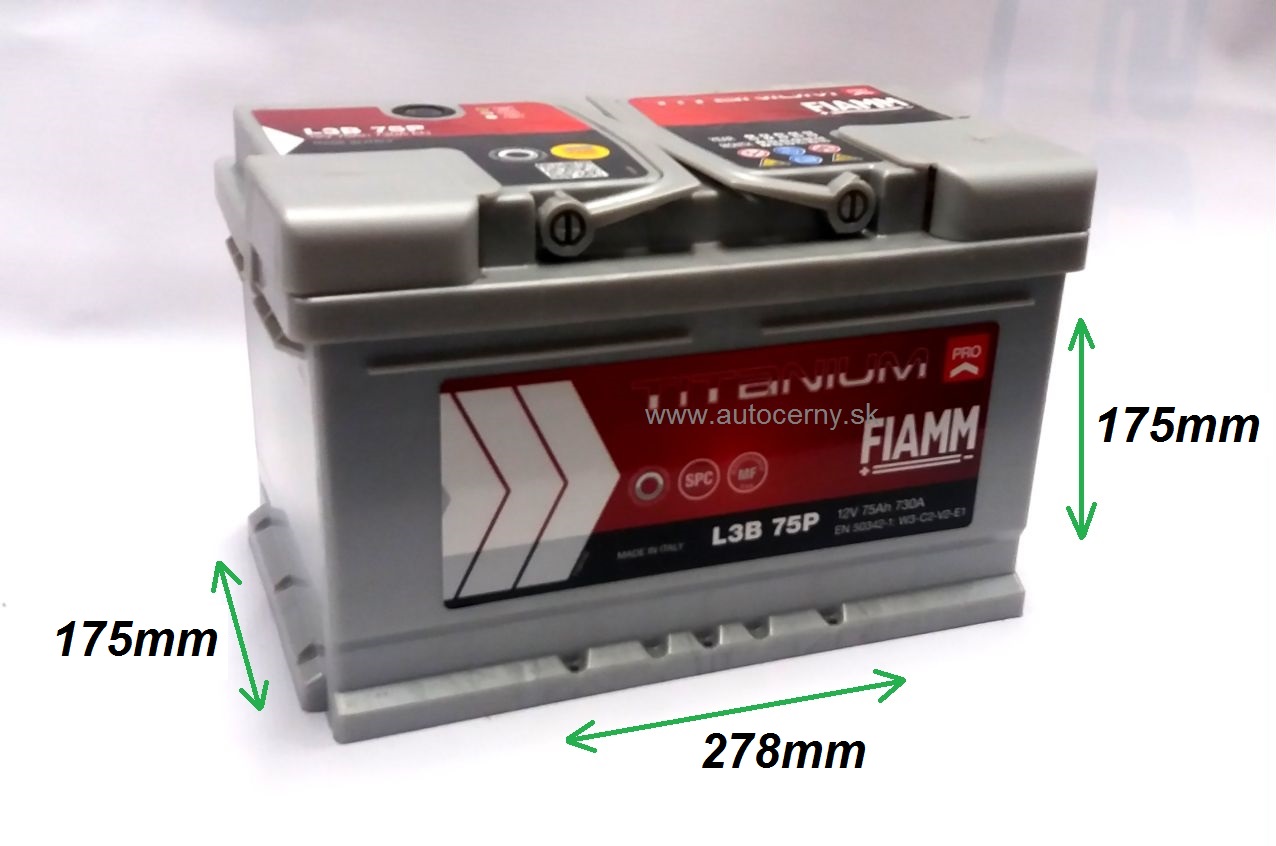 Fiamm Titanium 12V/75Ah 730A (L3B 75P)