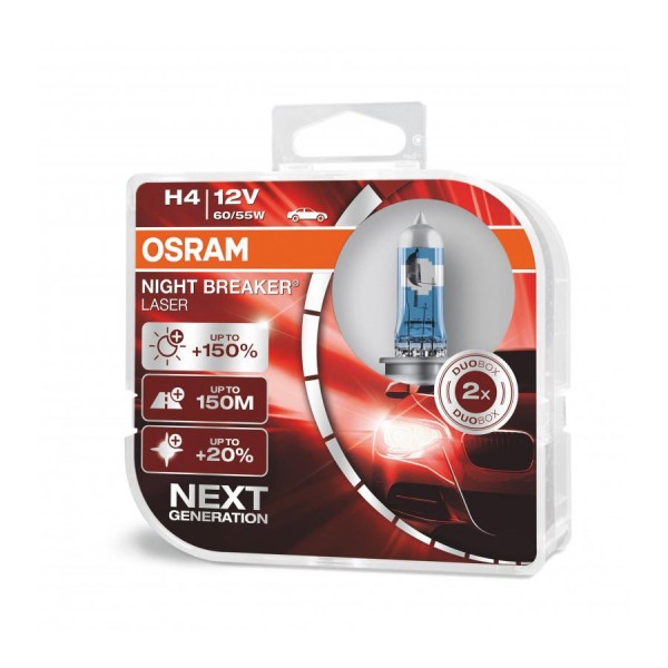 Osram H4 +150% Night Breaker LASER 12V 60/55W (box)
