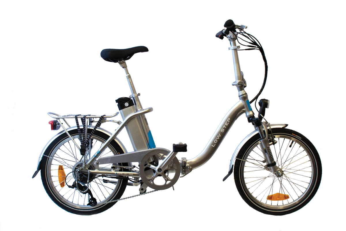 Skladací E-bike Agogs LOWSTEP strieborný s bat.16Ah 600Wh