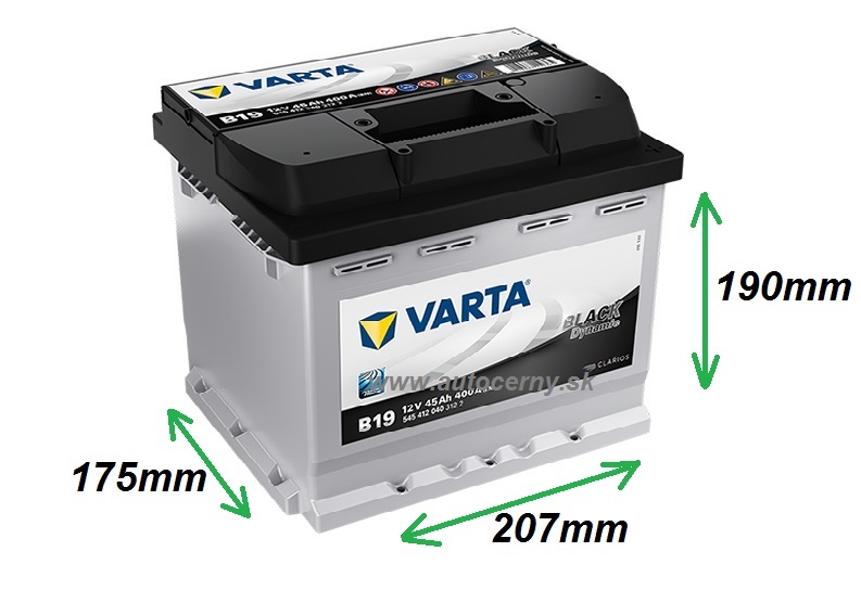 Varta Black 12V/45Ah - 400A (545412040) B19