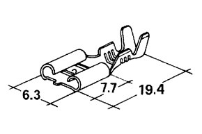 Dutinka 6,3mm (plochý konektor)  1bal. = 10ks