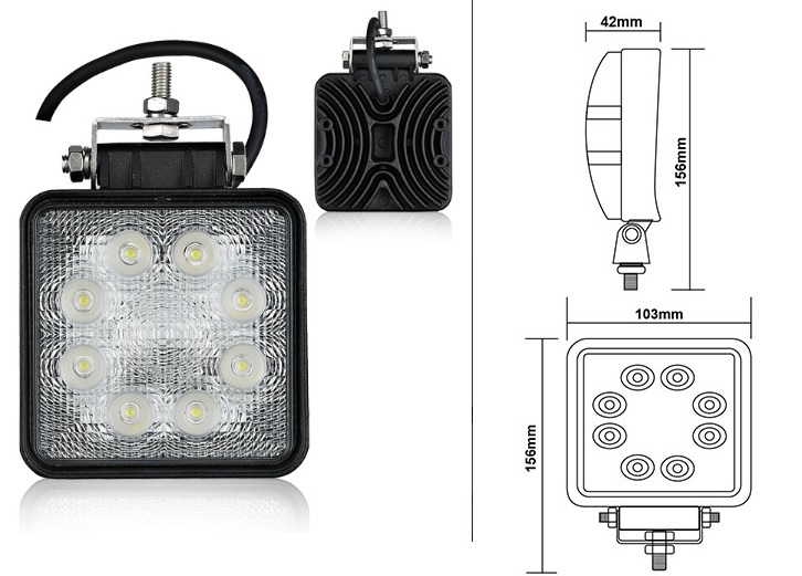 LED pracovný reflektor hranatý 12-24V (max7960)