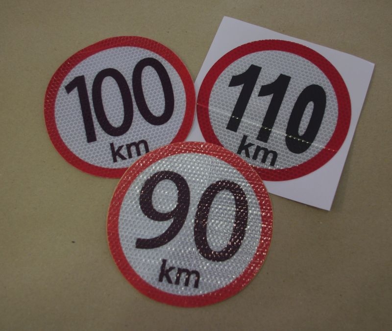 100km/h - reflexná nálepka rýchlosti (1ks)