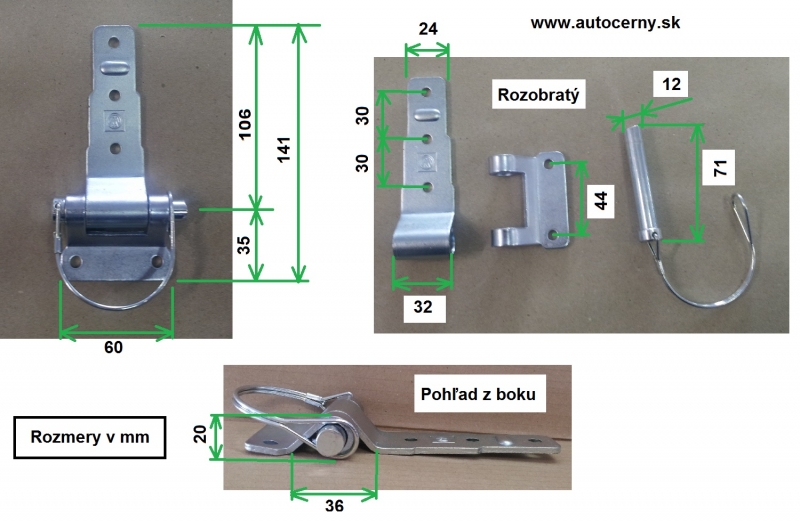 Plochý pánt zadného čela - Agados Handy, (1ks)