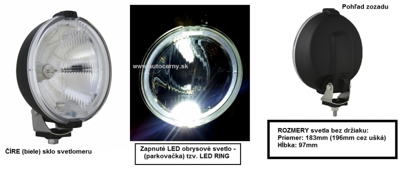 WESEM - Dialkový biely gulatý 183mm (1ks) + LED RING 12V